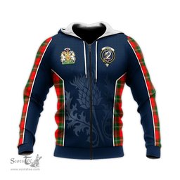 ScotsTee Shop Scottish Lennox Modern Clan Scottish Crest and Scottish Thistle Sport Tartan Hoodie