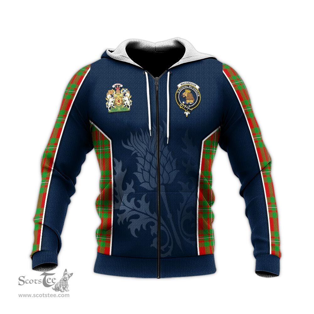 ScotsTee Shop Scottish MacGregor Modern Clan Scottish Crest and Scottish Thistle Sport Tartan Hoodie