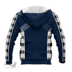 ScotsTee Shop Scottish MacFarlane Black White Clan Scottish Crest and Scottish Thistle Sport Tartan Hoodie