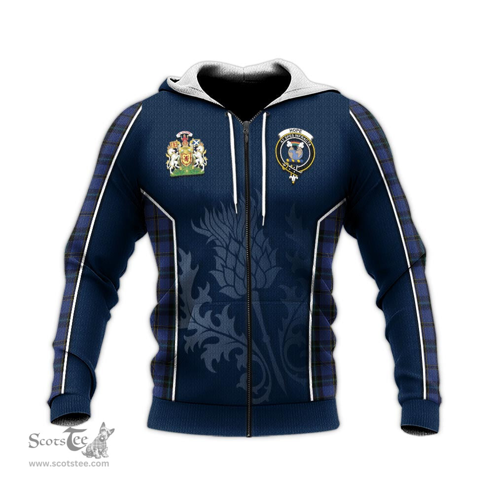 ScotsTee Shop Scottish Hope (Vere-Weir) Clan Scottish Crest and Scottish Thistle Sport Tartan Hoodie