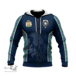 ScotsTee Shop Scottish Inglis Ancient Clan Scottish Crest and Scottish Thistle Sport Tartan Hoodie