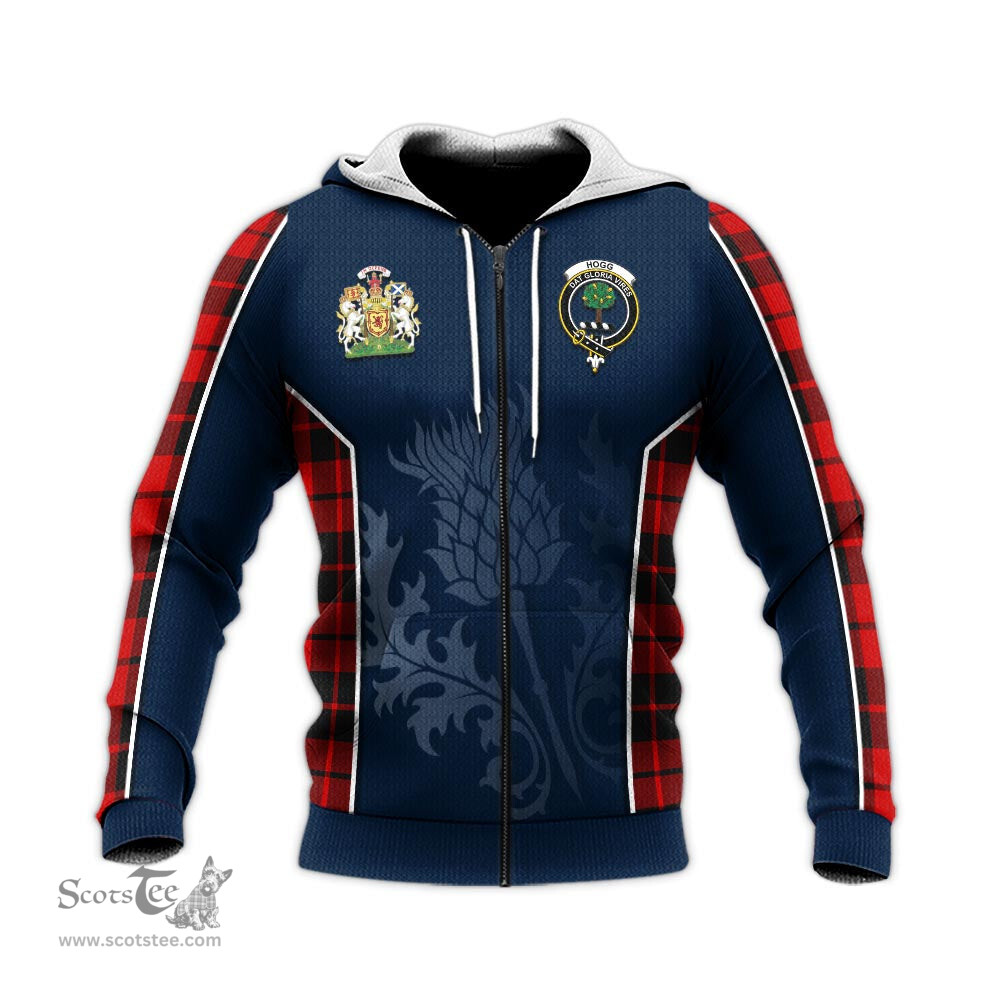 ScotsTee Shop Scottish Hogg Clan Scottish Crest and Scottish Thistle Sport Tartan Hoodie
