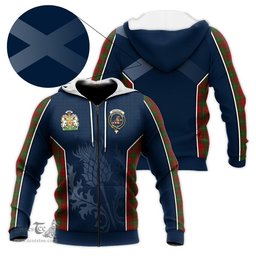 ScotsTee Shop Scottish MacAulay Clan Scottish Crest and Scottish Thistle Sport Tartan Hoodie