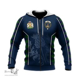 ScotsTee Shop Scottish Keith Modern Clan Scottish Crest and Scottish Thistle Sport Tartan Hoodie