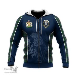 ScotsTee Shop Scottish Hope Vere Clan Scottish Crest and Scottish Thistle Sport Tartan Hoodie