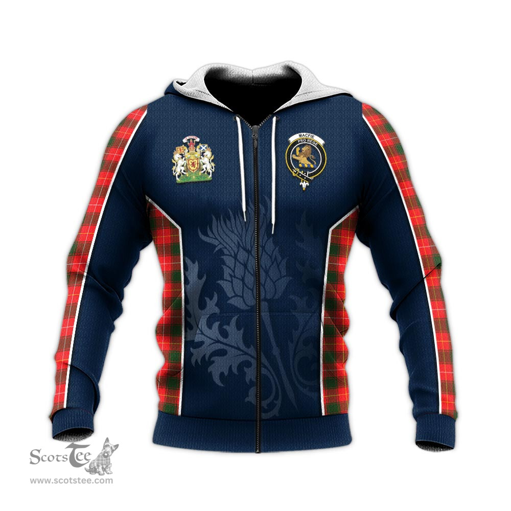 ScotsTee Shop Scottish MacFie Modern Clan Scottish Crest and Scottish Thistle Sport Tartan Hoodie