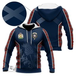 ScotsTee Shop Scottish MacFarlane Red Clan Scottish Crest and Scottish Thistle Sport Tartan Hoodie