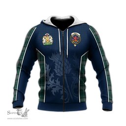 ScotsTee Shop Scottish Kelly of Sleat Hunting Clan Scottish Crest and Scottish Thistle Sport Tartan Hoodie