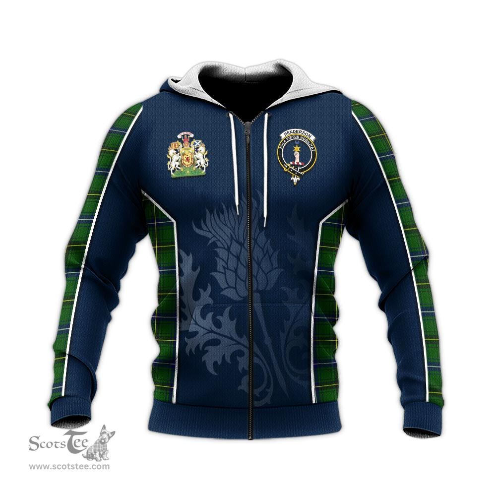 ScotsTee Shop Scottish Henderson Modern Clan Scottish Crest and Scottish Thistle Sport Tartan Hoodie