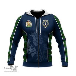 ScotsTee Shop Scottish Henderson Modern Clan Scottish Crest and Scottish Thistle Sport Tartan Hoodie