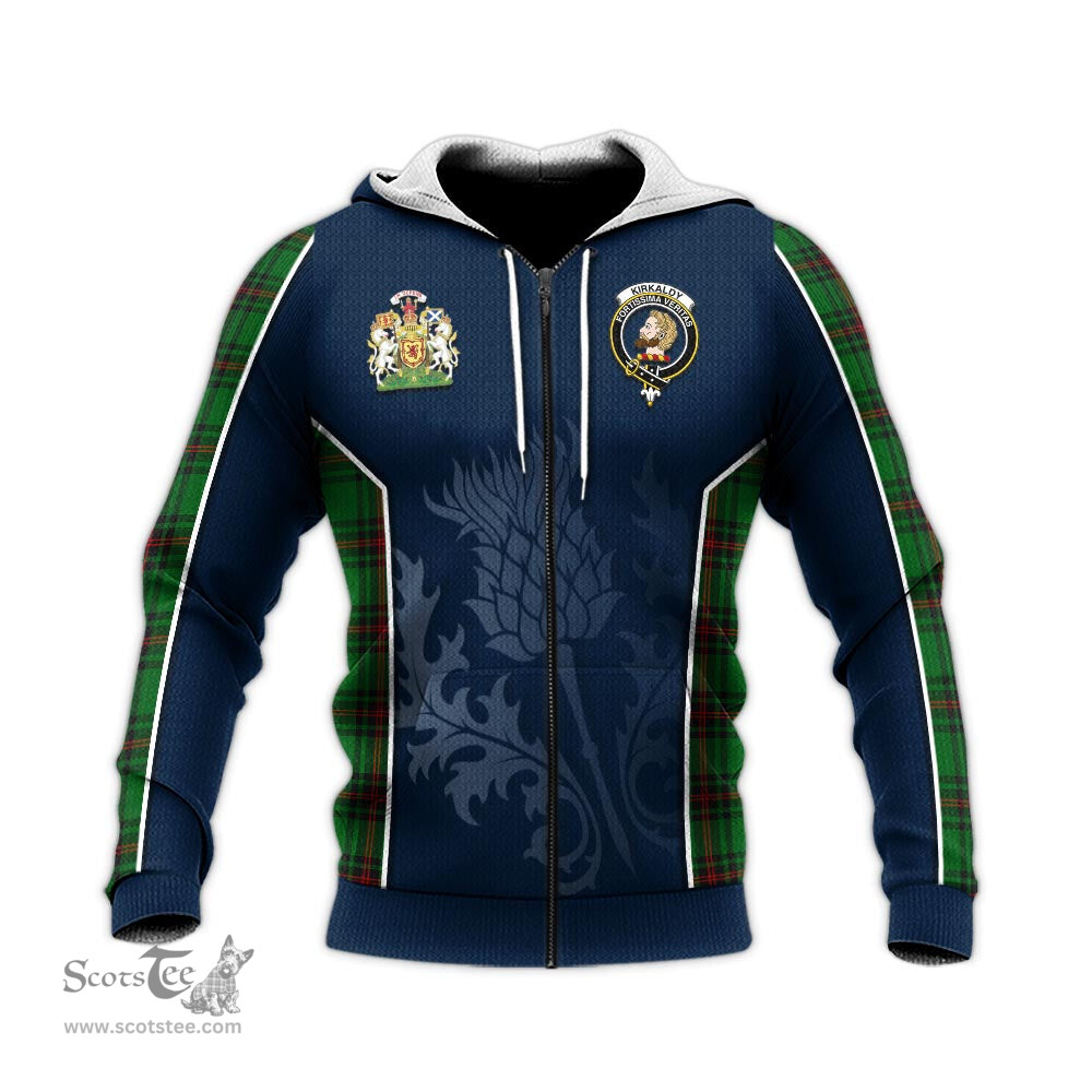ScotsTee Shop Scottish Kirkaldy Clan Scottish Crest and Scottish Thistle Sport Tartan Hoodie