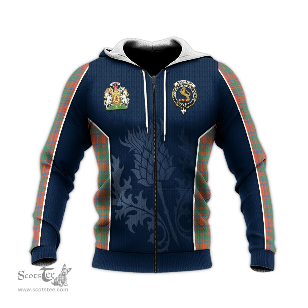 ScotsTee Shop Scottish MacIntosh Ancient Clan Scottish Crest and Scottish Thistle Sport Tartan Hoodie