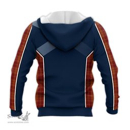 ScotsTee Shop Scottish Hamilton Red Clan Scottish Crest and Scottish Thistle Sport Tartan Hoodie