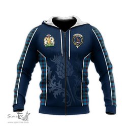 ScotsTee Shop Scottish MacCorquodale Clan Scottish Crest and Scottish Thistle Sport Tartan Hoodie