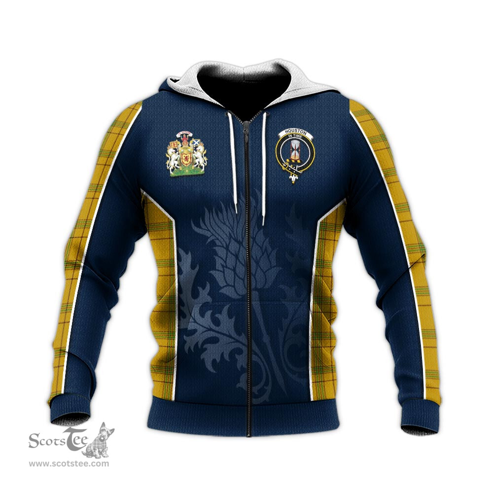 ScotsTee Shop Scottish Houston Clan Scottish Crest and Scottish Thistle Sport Tartan Hoodie