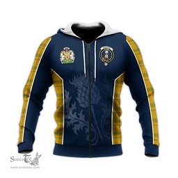 ScotsTee Shop Scottish Houston Clan Scottish Crest and Scottish Thistle Sport Tartan Hoodie