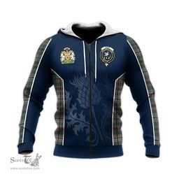 ScotsTee Shop Scottish Craig Ancient Clan Scottish Crest and Scottish Thistle Sport Tartan Hoodie