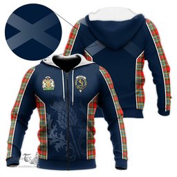 ScotsTee Shop Scottish Chattan Clan Scottish Crest and Scottish Thistle Sport Tartan Hoodie