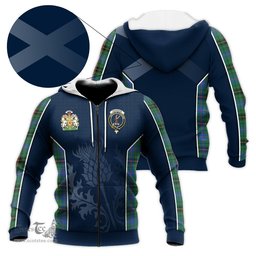 ScotsTee Shop Scottish Davidson Ancient Clan Scottish Crest and Scottish Thistle Sport Tartan Hoodie