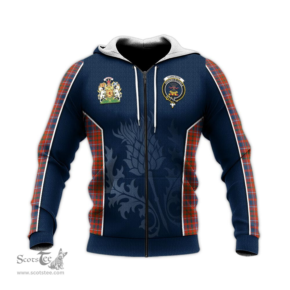 ScotsTee Shop Scottish Cameron of Lochiel Ancient Clan Scottish Crest and Scottish Thistle Sport Tartan Hoodie