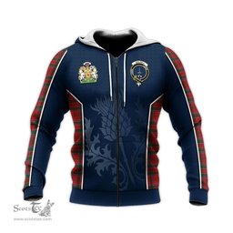 ScotsTee Shop Scottish Dalzell (Dalziel) Clan Scottish Crest and Scottish Thistle Sport Tartan Hoodie