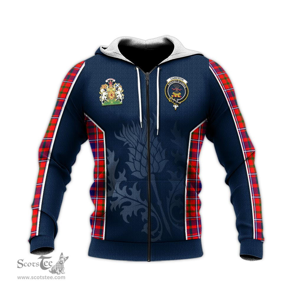ScotsTee Shop Scottish Cameron of Lochiel Modern Clan Scottish Crest and Scottish Thistle Sport Tartan Hoodie
