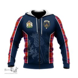 ScotsTee Shop Scottish Cameron of Lochiel Modern Clan Scottish Crest and Scottish Thistle Sport Tartan Hoodie