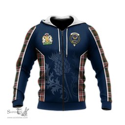ScotsTee Shop Scottish Carnegie Dress Clan Scottish Crest and Scottish Thistle Sport Tartan Hoodie