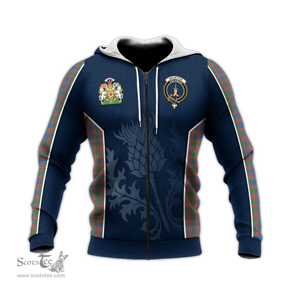 ScotsTee Shop Scottish MacIntyre Ancient Clan Scottish Crest and Scottish Thistle Sport Tartan Hoodie