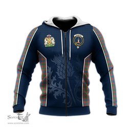 ScotsTee Shop Scottish MacIntyre Ancient Clan Scottish Crest and Scottish Thistle Sport Tartan Hoodie