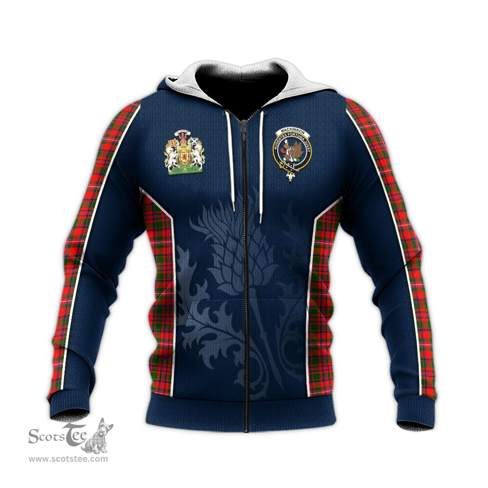 ScotsTee Shop Scottish MacKinnon Modern Clan Scottish Crest and Scottish Thistle Sport Tartan Hoodie
