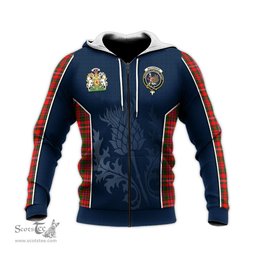 ScotsTee Shop Scottish MacKinnon Modern Clan Scottish Crest and Scottish Thistle Sport Tartan Hoodie