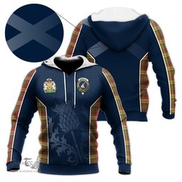 ScotsTee Shop Scottish MacMillan Old Weathered Clan Scottish Crest and Scottish Thistle Sport Tartan Hoodie