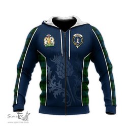 ScotsTee Shop Scottish MacKay Modern Clan Scottish Crest and Scottish Thistle Sport Tartan Hoodie