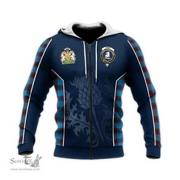 ScotsTee Shop Scottish Home Ancient Clan Scottish Crest and Scottish Thistle Sport Tartan Hoodie