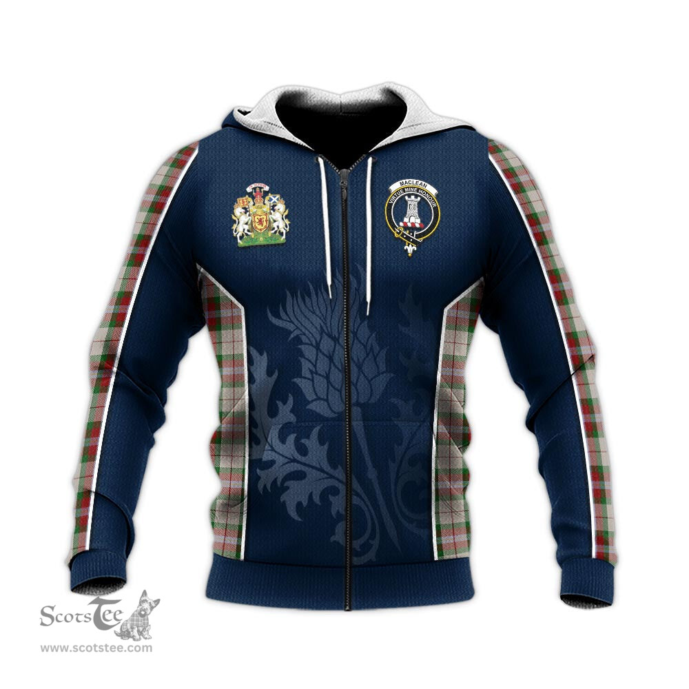 ScotsTee Shop Scottish MacLean Dress Clan Scottish Crest and Scottish Thistle Sport Tartan Hoodie