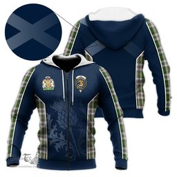 ScotsTee Shop Scottish Hay White Dress Clan Scottish Crest and Scottish Thistle Sport Tartan Hoodie