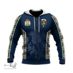 ScotsTee Shop Scottish Hay White Dress Clan Scottish Crest and Scottish Thistle Sport Tartan Hoodie