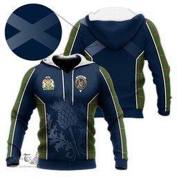 ScotsTee Shop Scottish MacKinnon Hunting Modern Clan Scottish Crest and Scottish Thistle Sport Tartan Hoodie