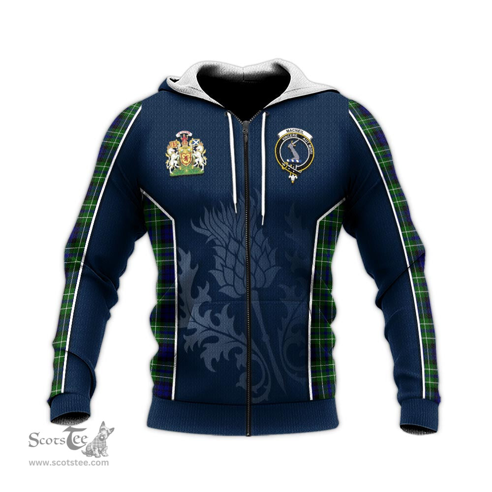 ScotsTee Shop Scottish MacNeil of Colonsay Modern Clan Scottish Crest and Scottish Thistle Sport Tartan Hoodie