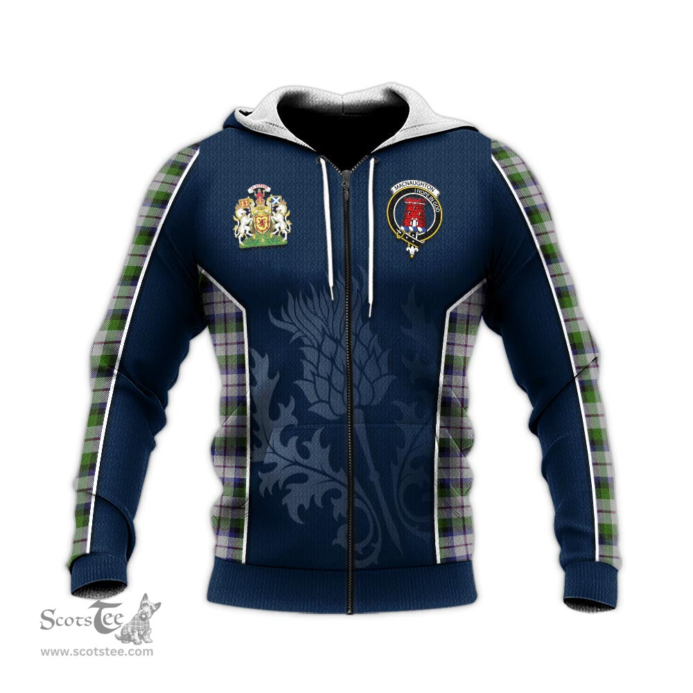 ScotsTee Shop Scottish MacNaughton Dress Clan Scottish Crest and Scottish Thistle Sport Tartan Hoodie