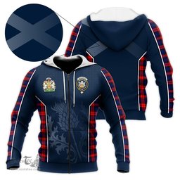 ScotsTee Shop Scottish MacLachlan Modern Clan Scottish Crest and Scottish Thistle Sport Tartan Hoodie