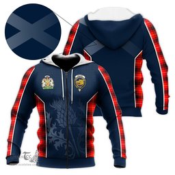 ScotsTee Shop Scottish MacIver Modern Clan Scottish Crest and Scottish Thistle Sport Tartan Hoodie
