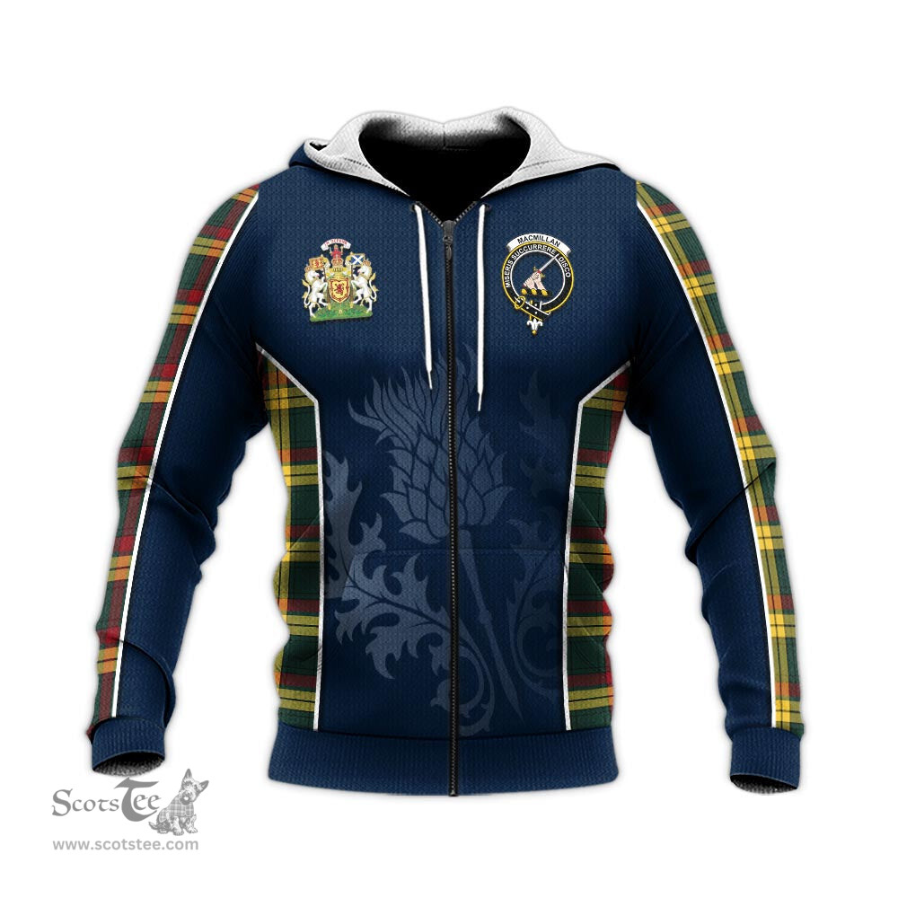 ScotsTee Shop Scottish MacMillan Old Modern Clan Scottish Crest and Scottish Thistle Sport Tartan Hoodie