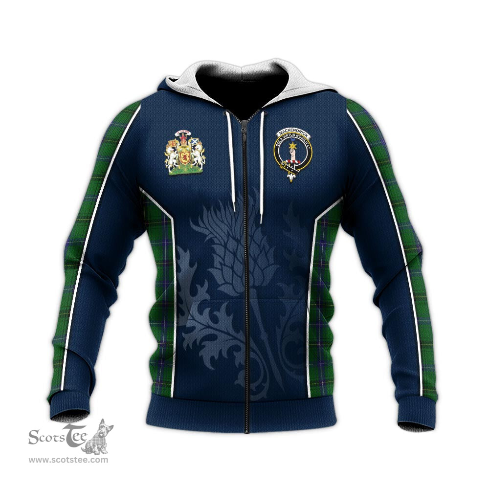 ScotsTee Shop Scottish MacKendrick Clan Scottish Crest and Scottish Thistle Sport Tartan Hoodie
