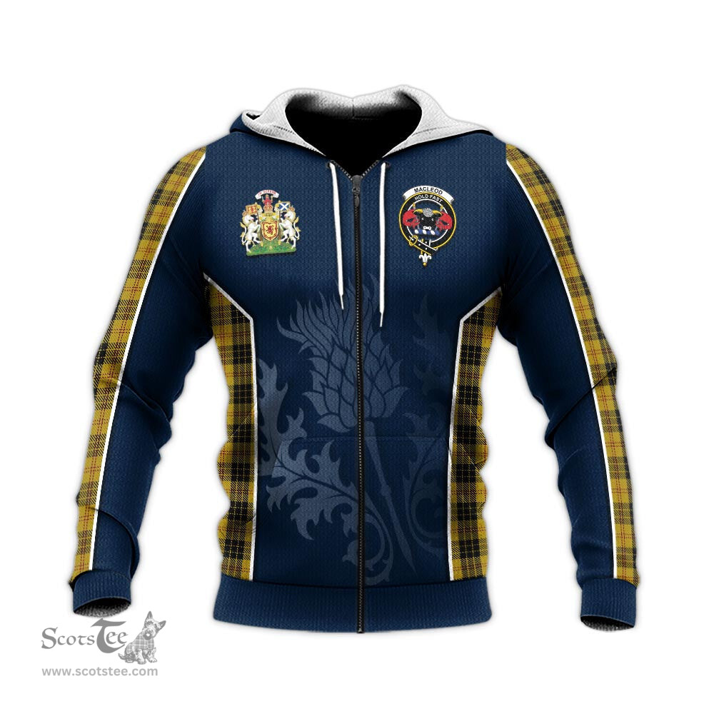 ScotsTee Shop Scottish MacLeod Clan Scottish Crest and Scottish Thistle Sport Tartan Hoodie
