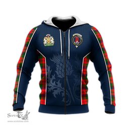 ScotsTee Shop Scottish MacNaughton Modern Clan Scottish Crest and Scottish Thistle Sport Tartan Hoodie