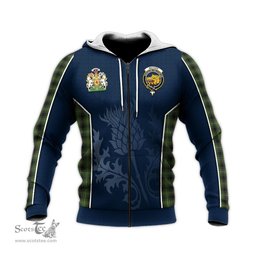 ScotsTee Shop Scottish MacIver Hunting Clan Scottish Crest and Scottish Thistle Sport Tartan Hoodie