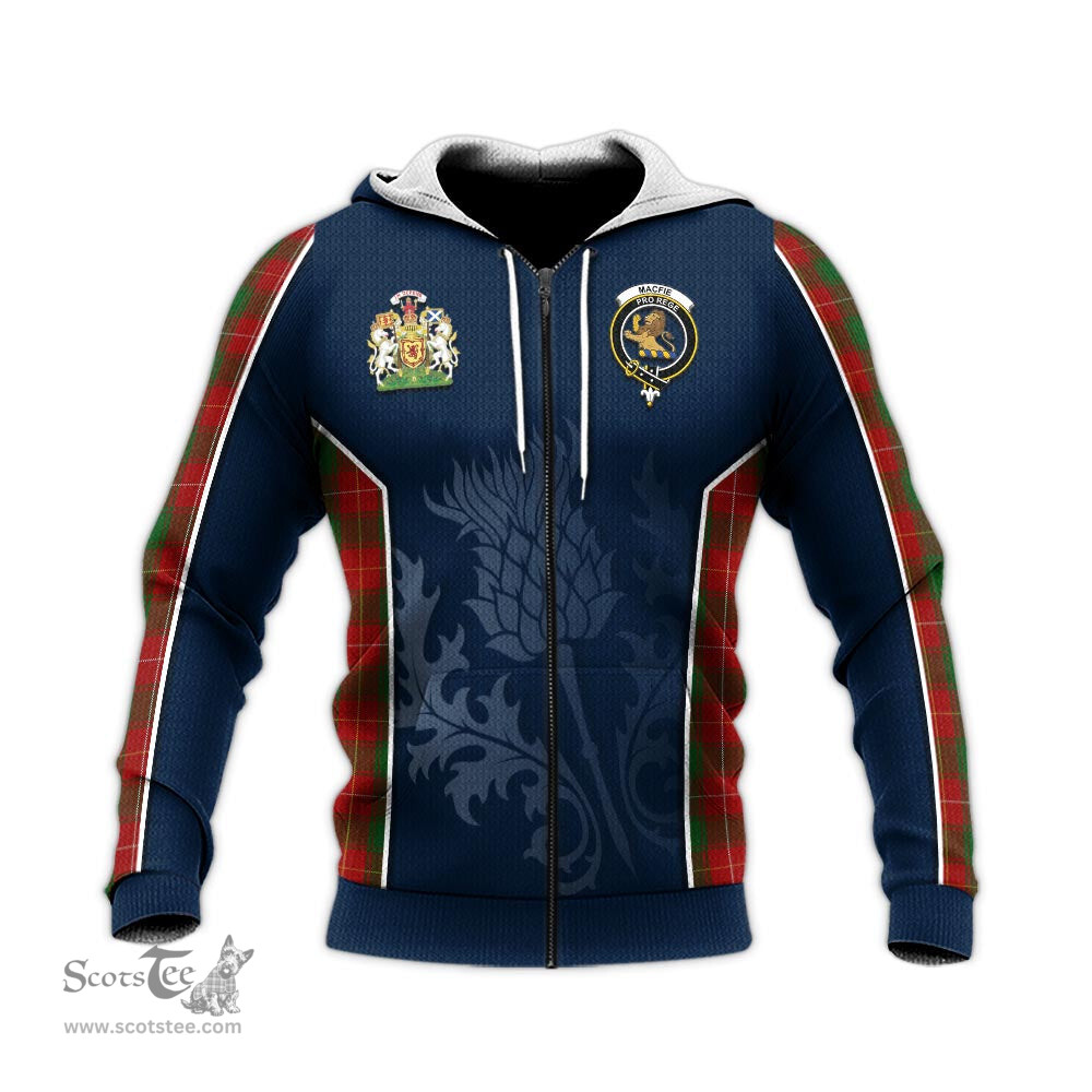 ScotsTee Shop Scottish MacFie Clan Scottish Crest and Scottish Thistle Sport Tartan Hoodie