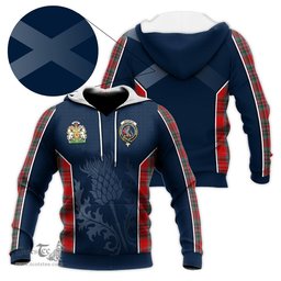 ScotsTee Shop Scottish MacBean Clan Scottish Crest and Scottish Thistle Sport Tartan Hoodie